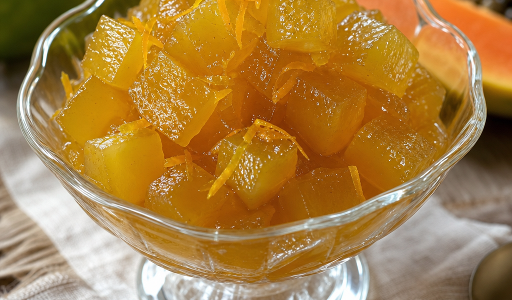 Receita de Doce de Mamao Verde Facil e Delicioso para Sobremesa