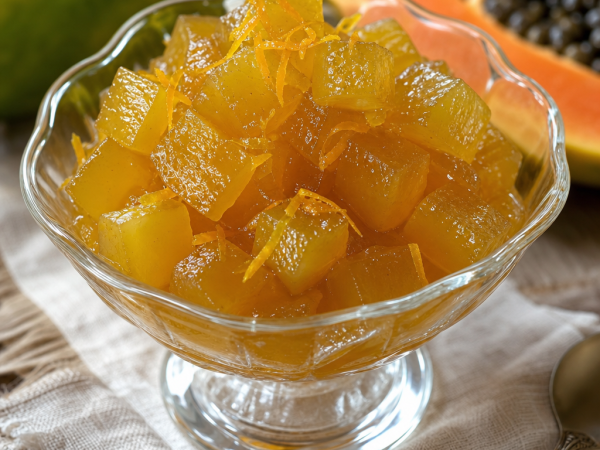 Receita de Doce de Mamao Verde Facil e Delicioso para Sobremesa