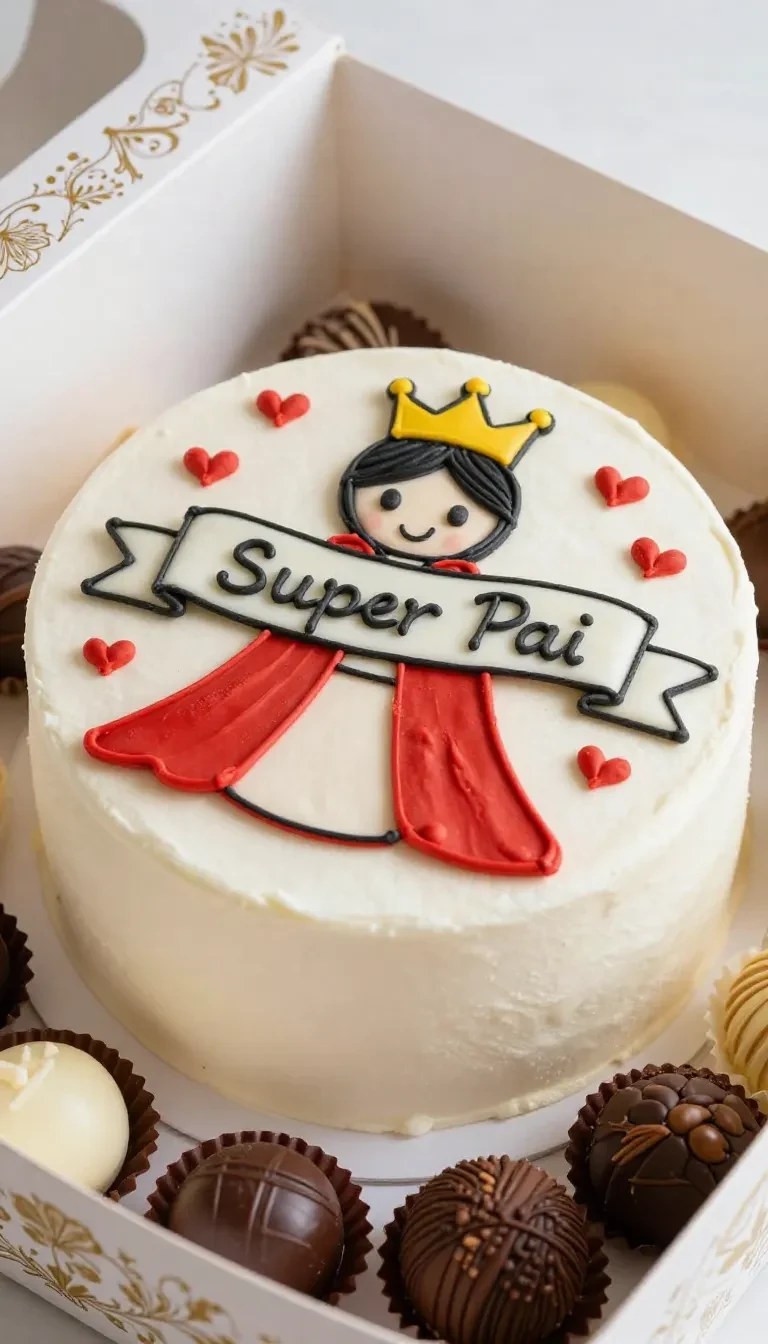 Bentô Cake decorado para o Dia dos Pais com mensagem personalizada.